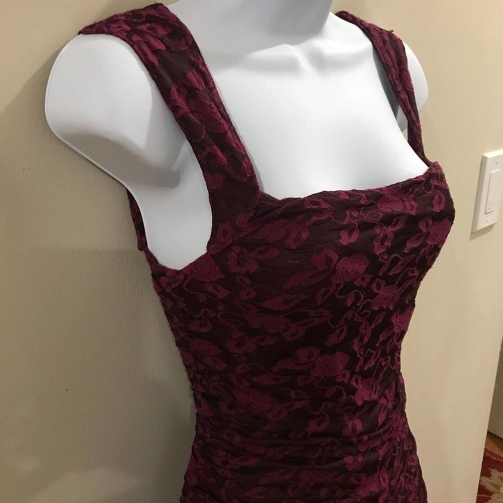 Free People Bodycon Mini Dress Cutout Maroon XS - Picture 9 of 16